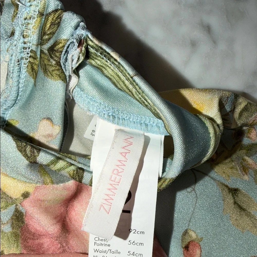 Zimmermann Floral Long Sleeve Rashguard Swim One Piece 2Y - Picture 8 of 11